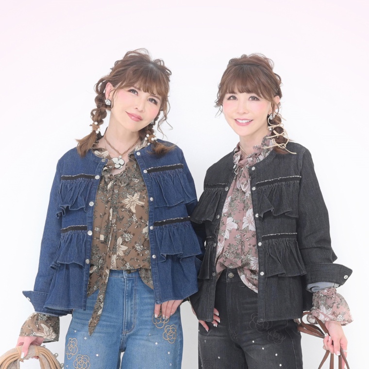 &LOVE リュクスなティアードふりるデニムブルゾン