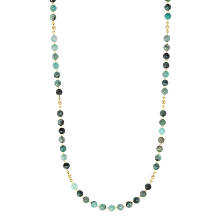 越田雅哉 エメラルドデザインロングネックレス