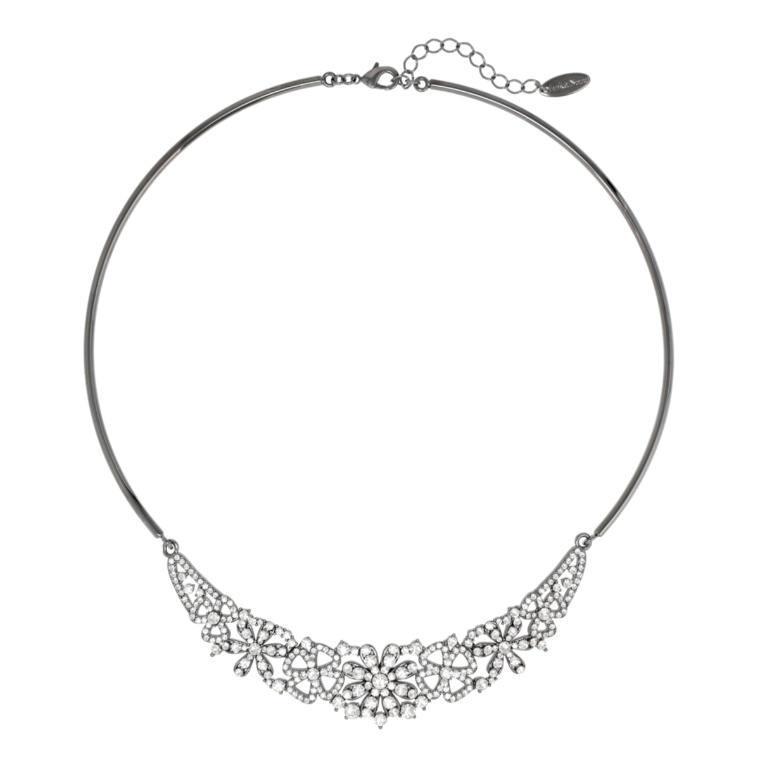 JinkaNezu クリスタルガラス レーシーフローラル チョーカーネックレス