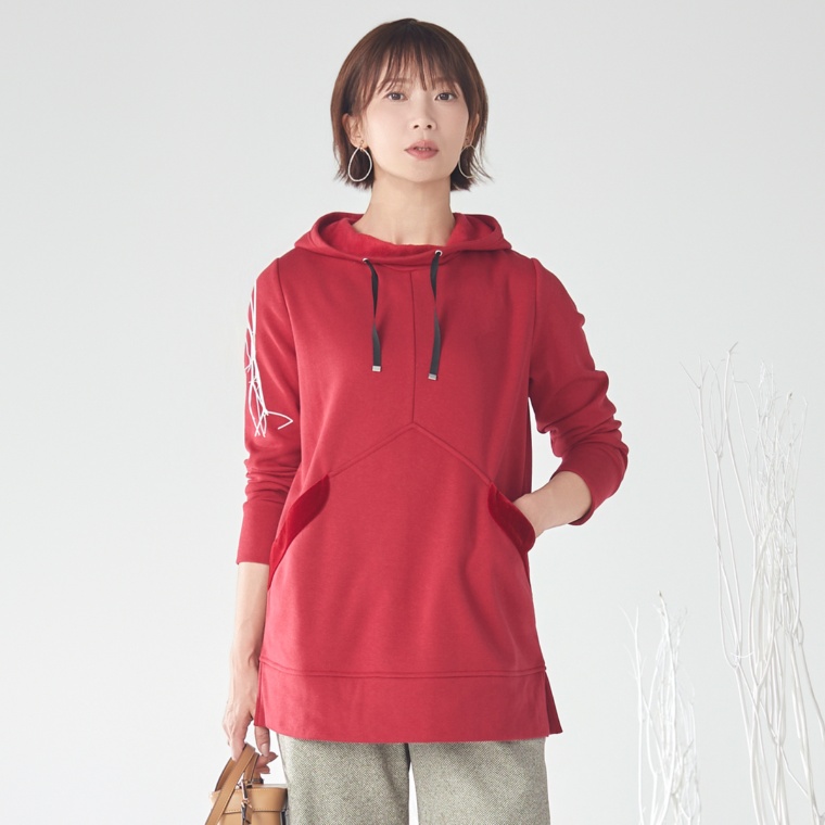 day to day 裏シャギーフード付あったかチュニック