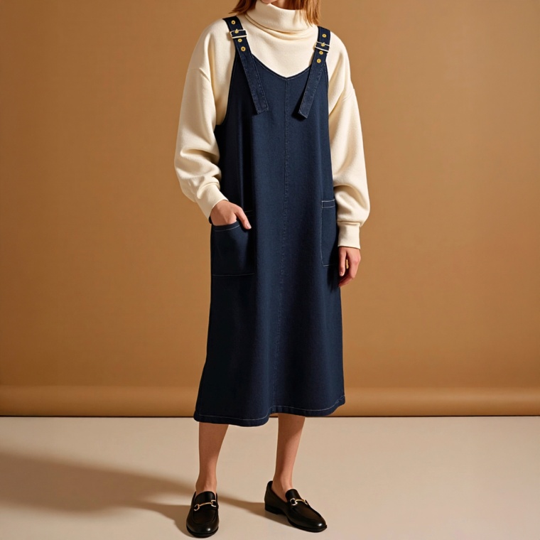 Provador ハイストレッチデニムジャンスカ