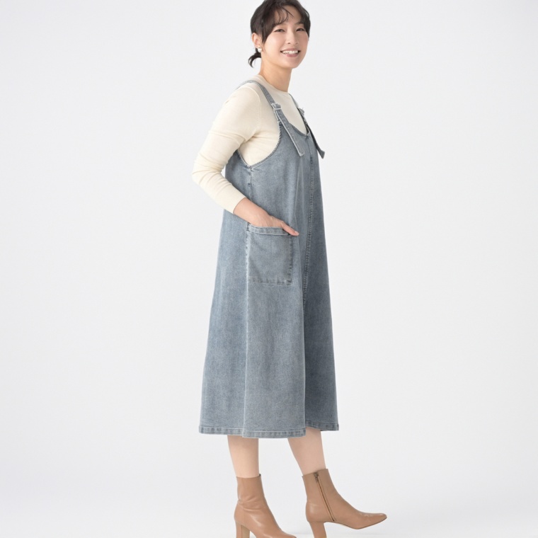 Provador ハイストレッチデニムジャンスカ