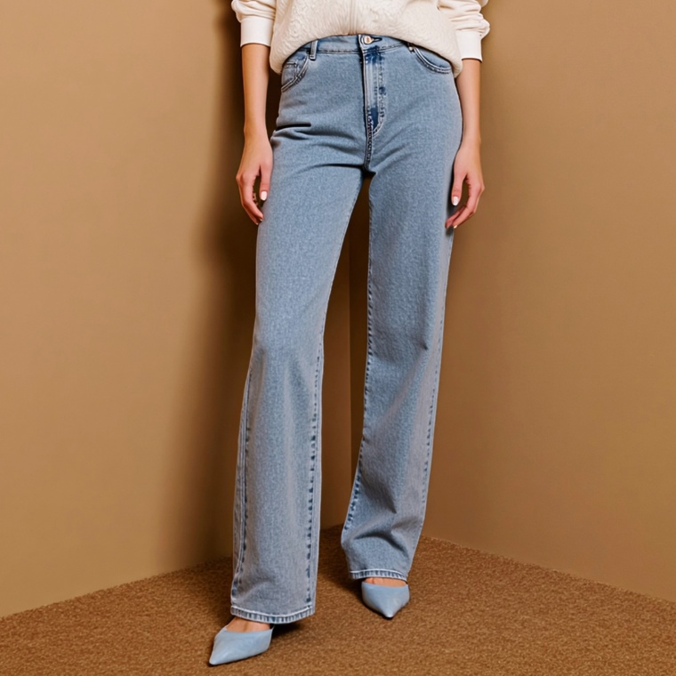 Provador ハイストレッチデニムストレートワイドパンツ