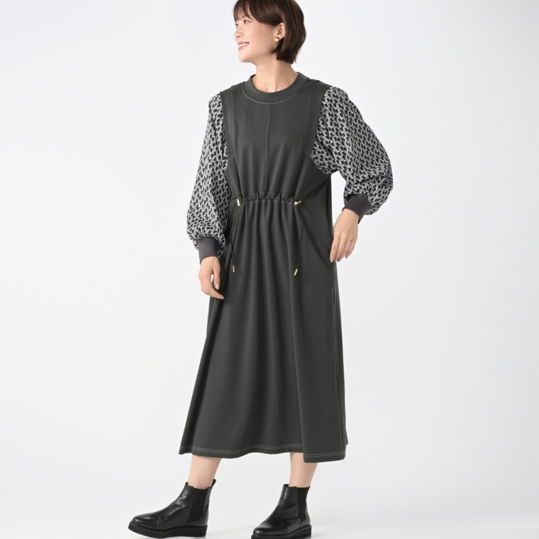 Remite キカガラスリーブワンピース