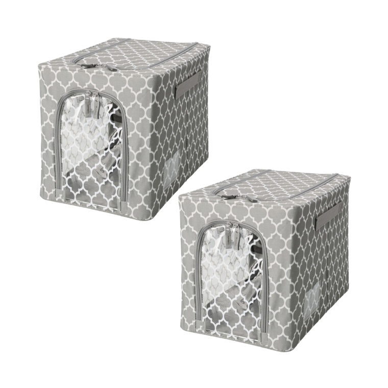 スタッキングできる窓付収納BOXスリム 2個 ネット限定