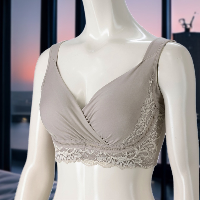 BRNYピース 綿混キャッチャーカップレースブラ