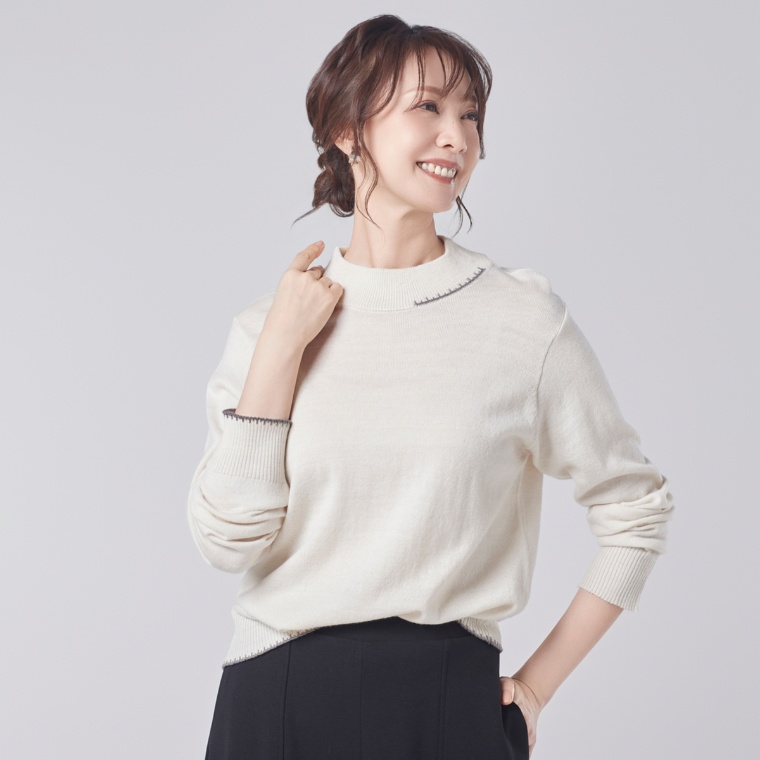 Provador 刺繍ポイント ハイネックセーター