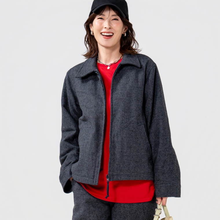 GRC ウール混カポック中綿ブルゾン