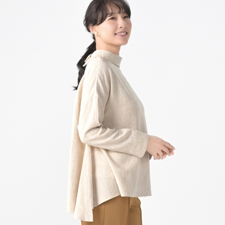 Oh My Tailor モデリスト リネンブレンド2wayブラウス