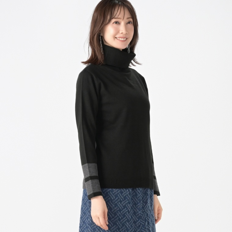 ModdedAnce カラーデザインタートルネックニットプルオーバー