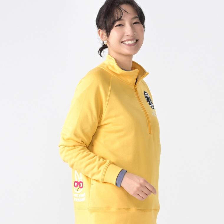 GRC エーズラビットコラボ刺繍ハーフジッププルオーバー