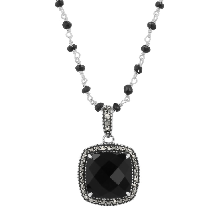 ラフィネ シルバー925 ブラックメノウペンダント