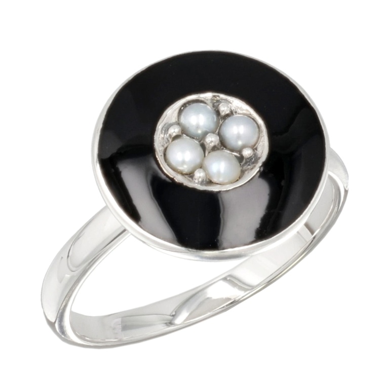 ラフィネ シルバー925 アールデコエナメルリング