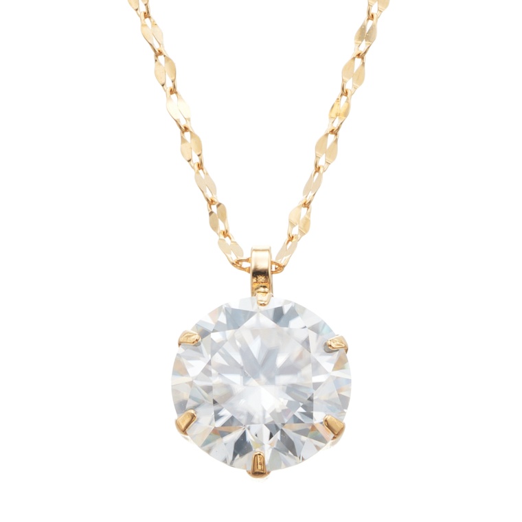 18KYG 合成モアッサナイト ペンダント 1.0ctUP