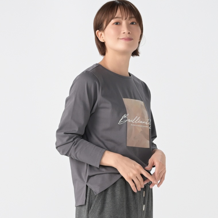 Coeur sucreキレイ見えプリントロングスリーブプルオーバー