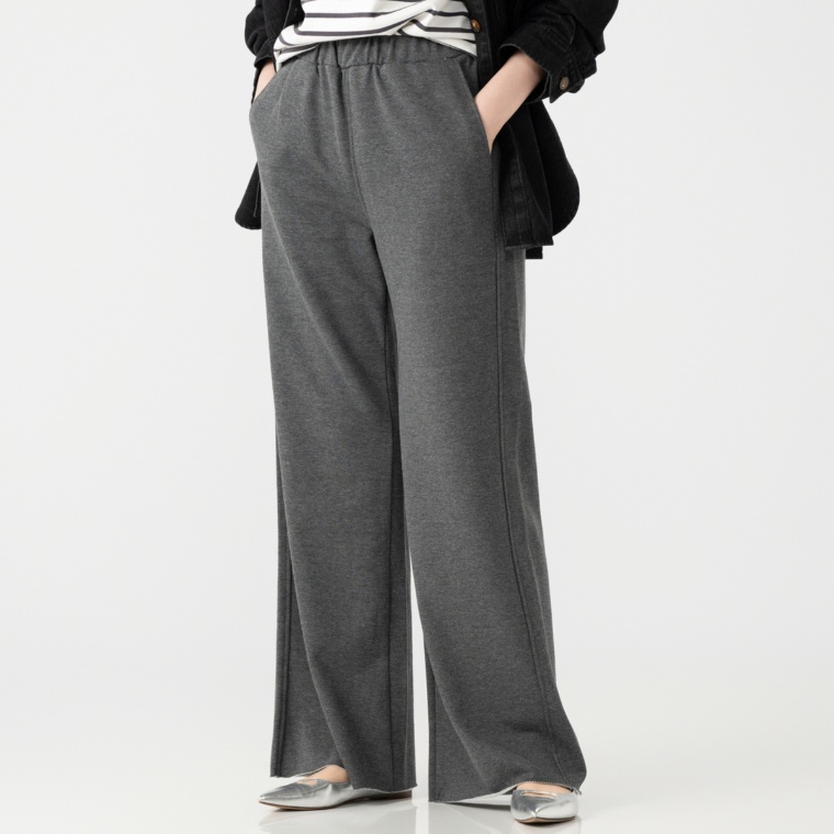 Coeur sucre 旬な裏毛カジュアルセミワイドパンツ