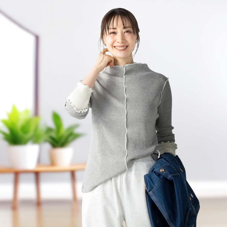 Coeur sucre ラメリブメローバイカラープルオーバー