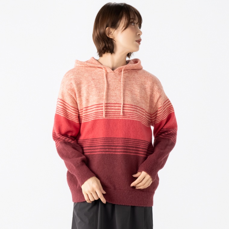 Carney グラデーションニットパーカー