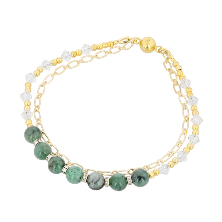 越田雅哉 エメラルドデザインブレスレット