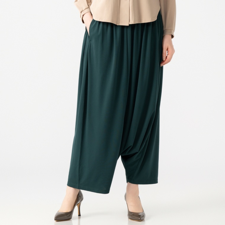 エニワイズ ウエストらくらくポンチガウチョパンツ