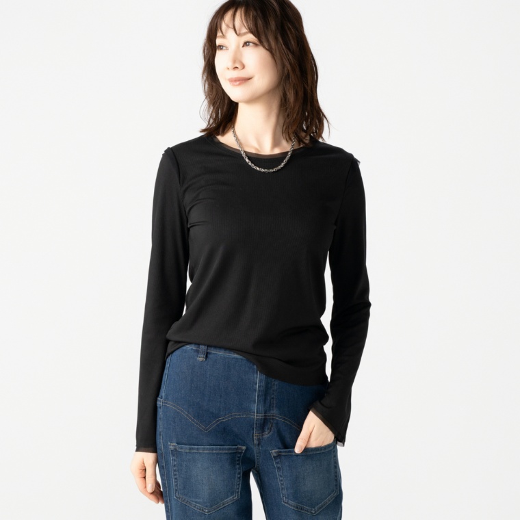 KawaiOkada ソフトリブロングスリーブTシャツ