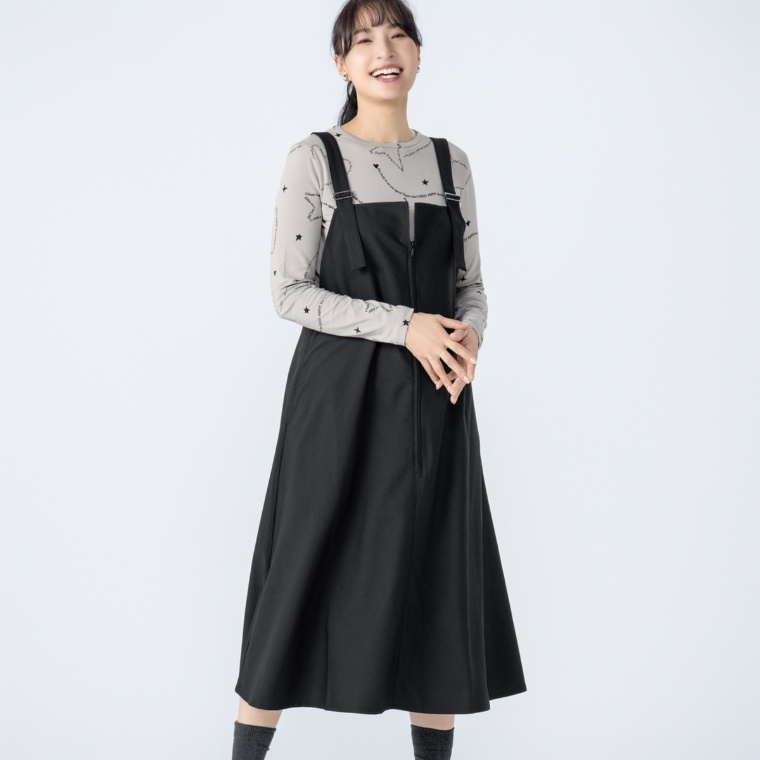 KiKKi フロントZIPジャンパースカート