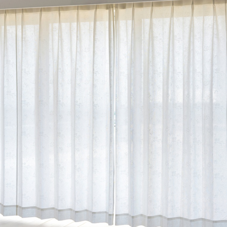 見えにくい遮熱レースカーテン防炎抗カビ幅100cm2枚