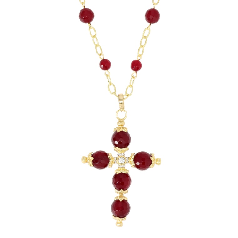 TarTar 天然石クロスヘッド付きネックレス[エリザ]