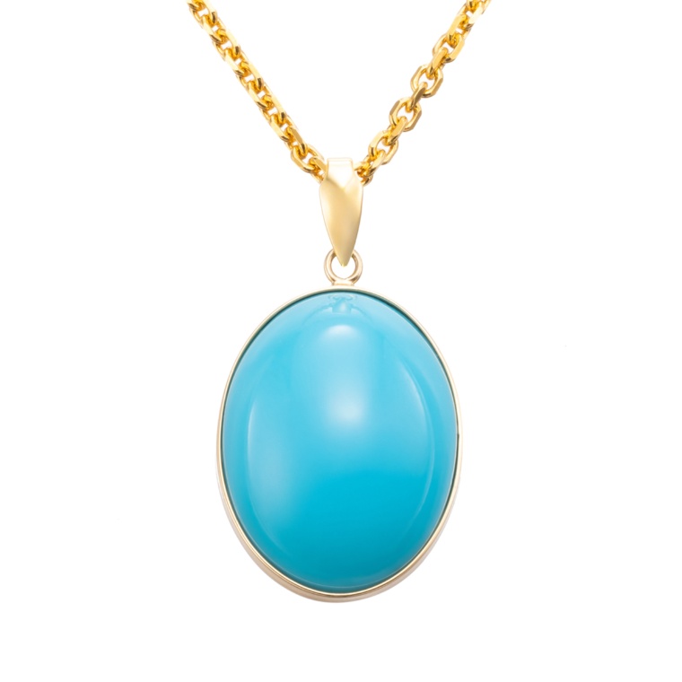 アリゾナターコイズ 18KYG ペンダントヘッド 6.0ctUP