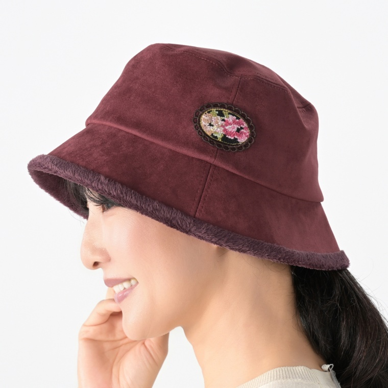 レイクアルスター シェニール織ワッペンスエードバケットハット