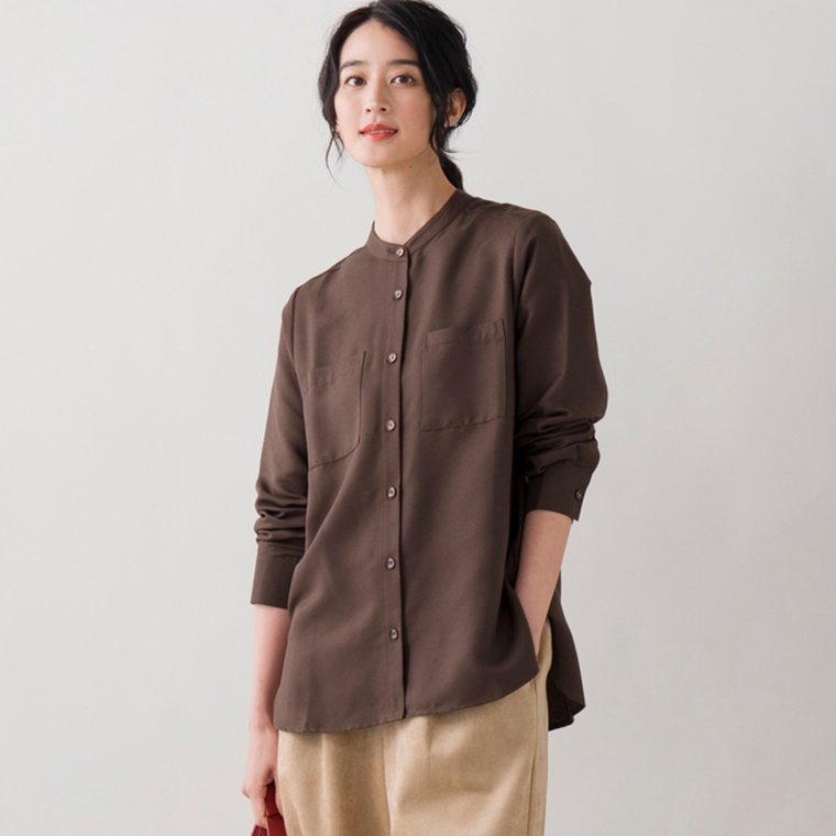 Provador フロントインが簡単にできるツイルブラウス