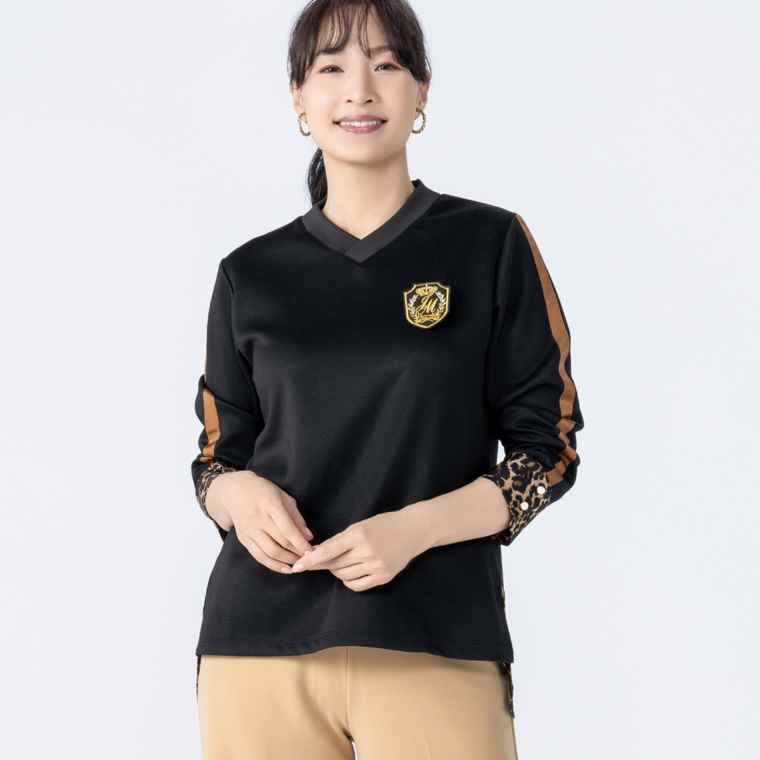 JEWEL MORRY’S バイカラーエンブレム付ロングトップス