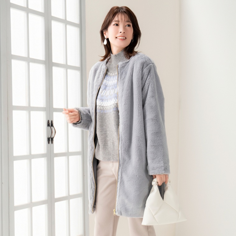 Provador 暖かファーリーリュクスコート