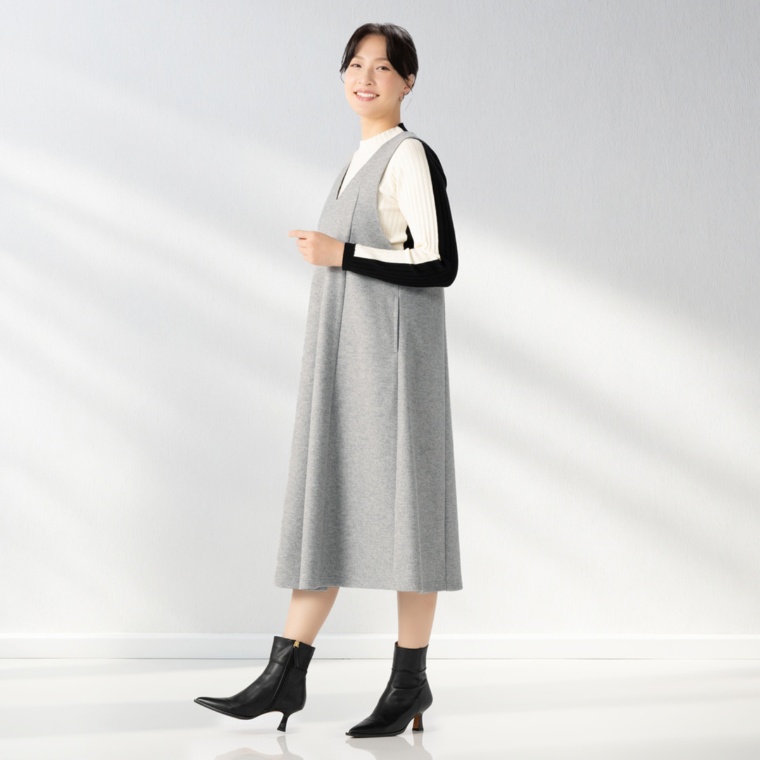MINHA KILAKILA 変形切替シンプルジャンパースカート