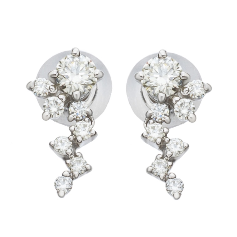 ボツワナ産ダイヤモンド PT イヤリング/ピアス 計0.3ctUP