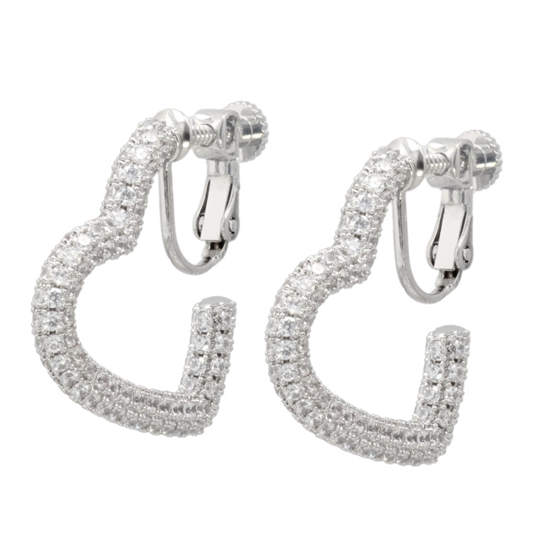 JinkaNezu CZ ラブリーハート フープイヤリング/ピアス