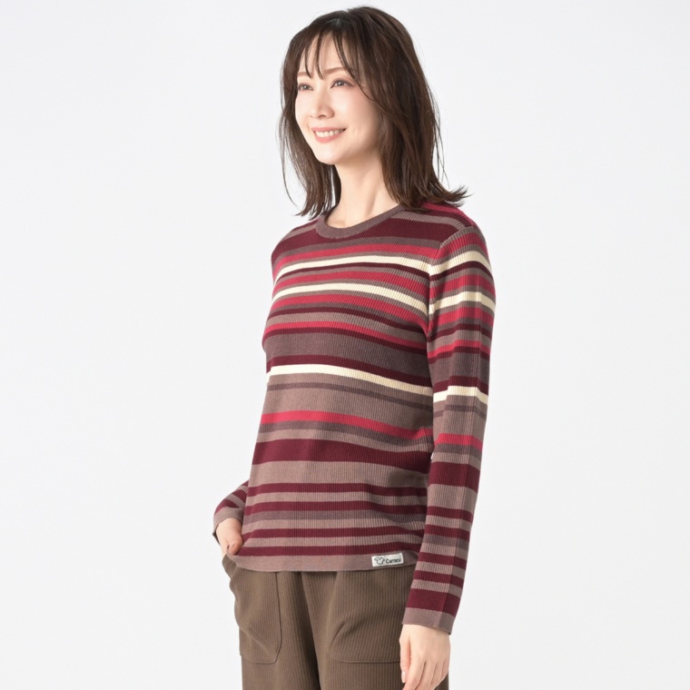 Carney 着映えマルチボーダーハイゲージニット