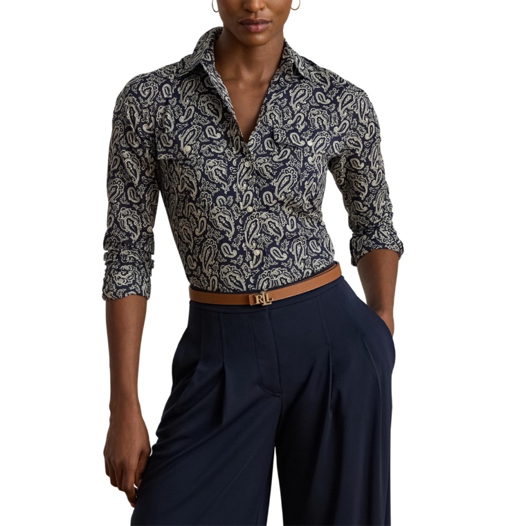 Lauren Ralph Lauren ペイズリーコットンボイルシャツ