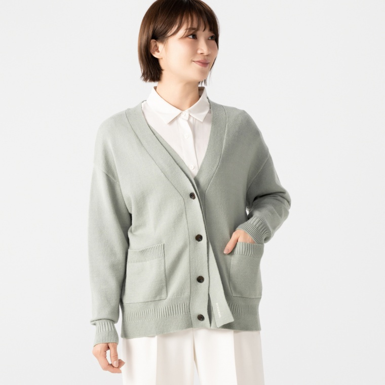 ROHERBE フロントテープ オーバーニットカーディガン