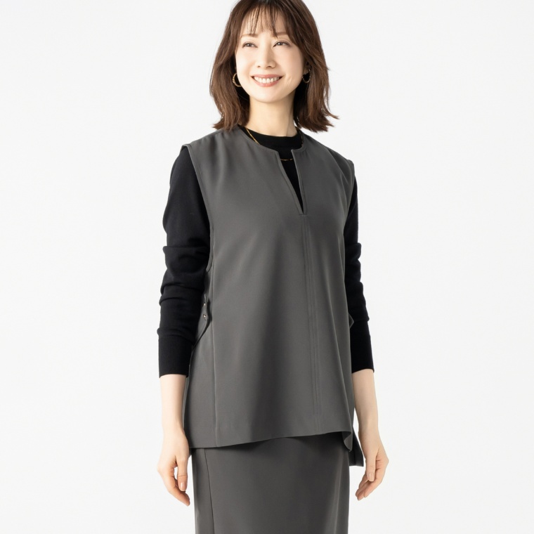 CARRIERE キーネックベストジレ