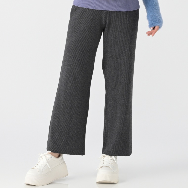 Pixie Heart ウォッシャブルニットセミワイドパンツ