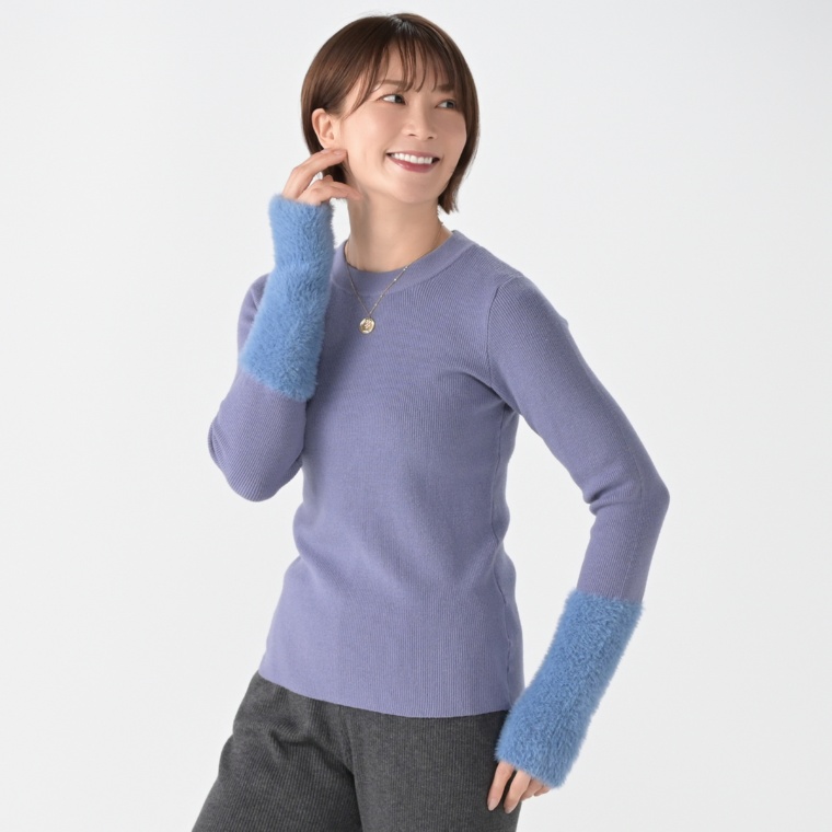 Pixie Heart フェザーヤーンニットプルオーバー