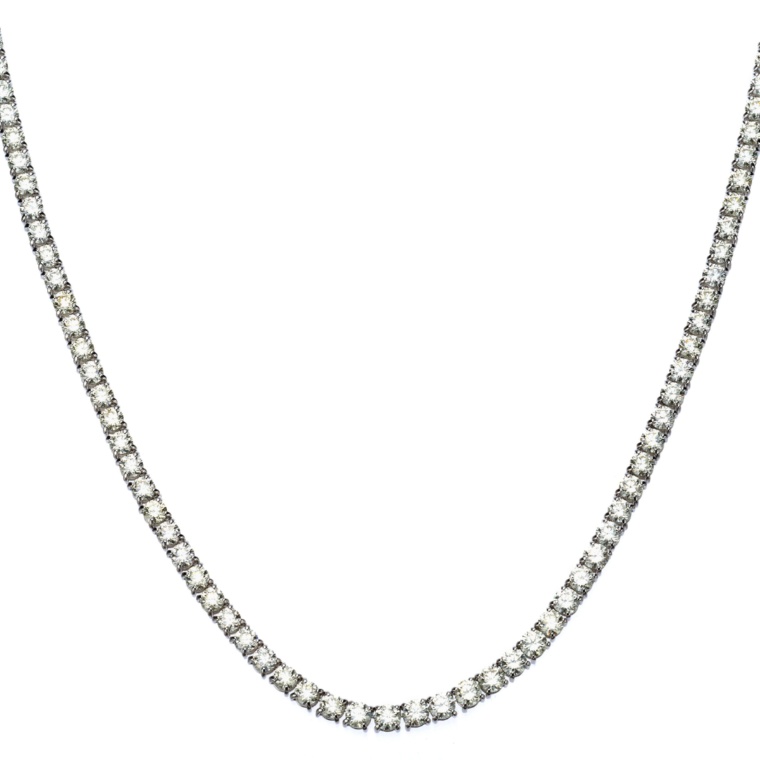 ナミビア産ダイヤモンド PT テニスネックレス 計20.10ct