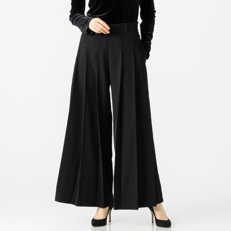 ANGELOS 細見せワイドタックフレアパンツ