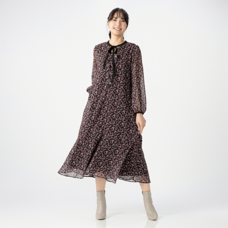 &LOVE ドラマティックローズな上品ふりるワンピース