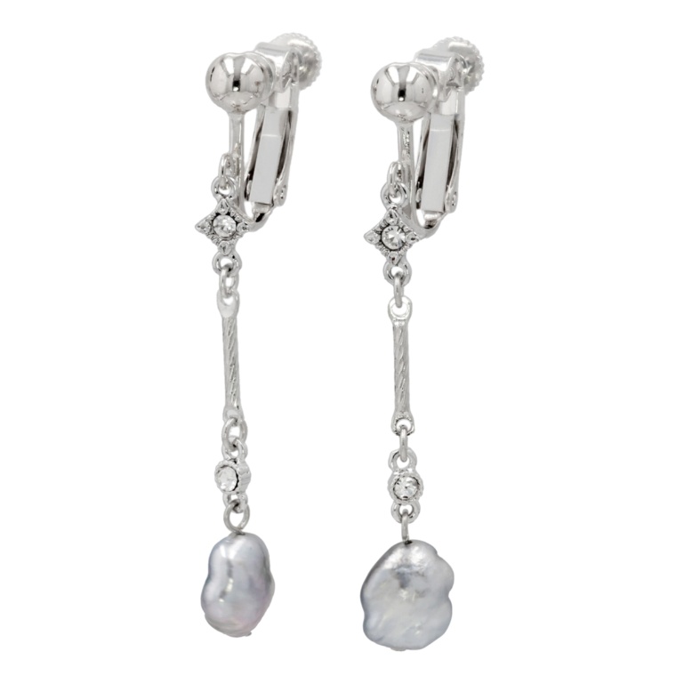 黒蝶バロックナッツパールスイング イヤリング/ピアス