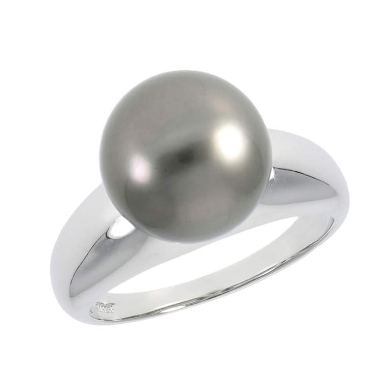 越田雅哉 シルバー925 黒蝶真珠 10mm珠リング