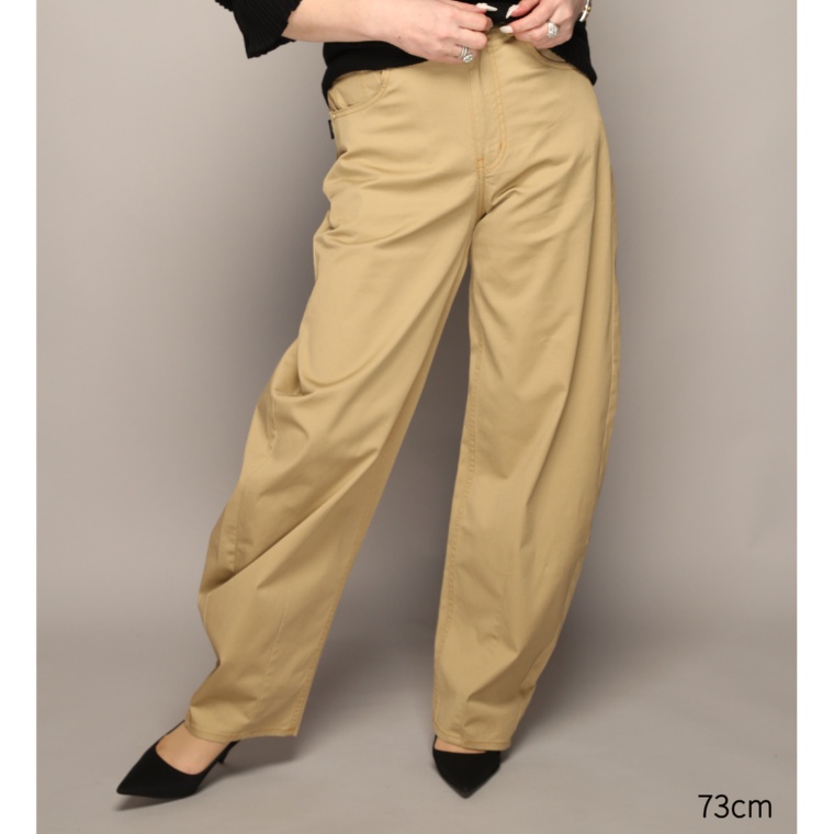 Anne Coquine ツイルコットン混ストレッチバレルパンツ