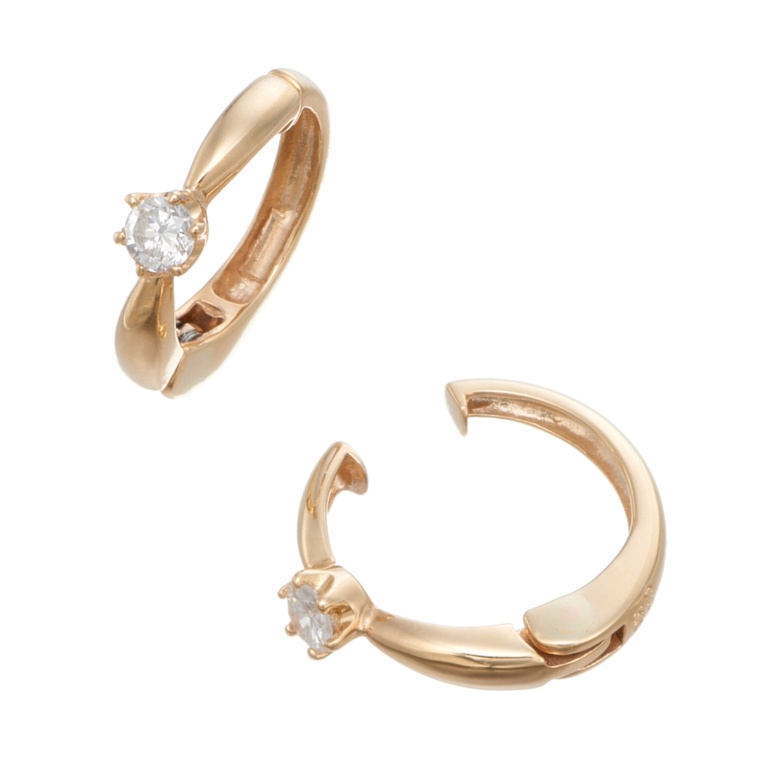 10K ダイヤモンド シンプル ピアリング 計0.08ctUP