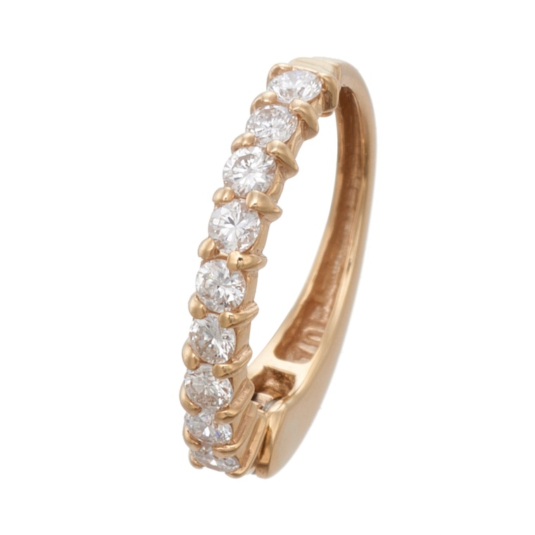 10K ダイヤモンド ライン イヤーカフ用片耳ピアリング